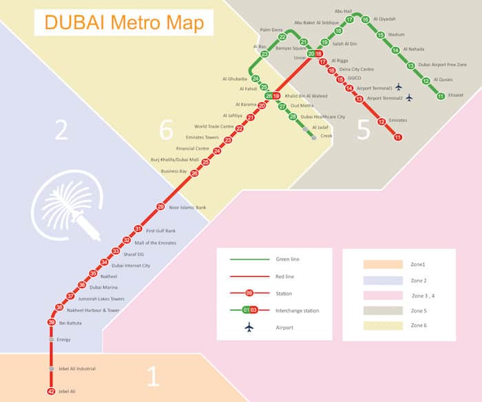 Mappa Metro Dubai