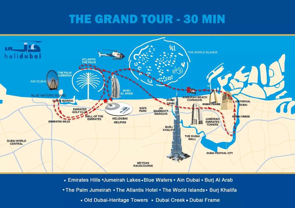 Tour in elicottero di Dubai Grand Tour di 30 minuti
