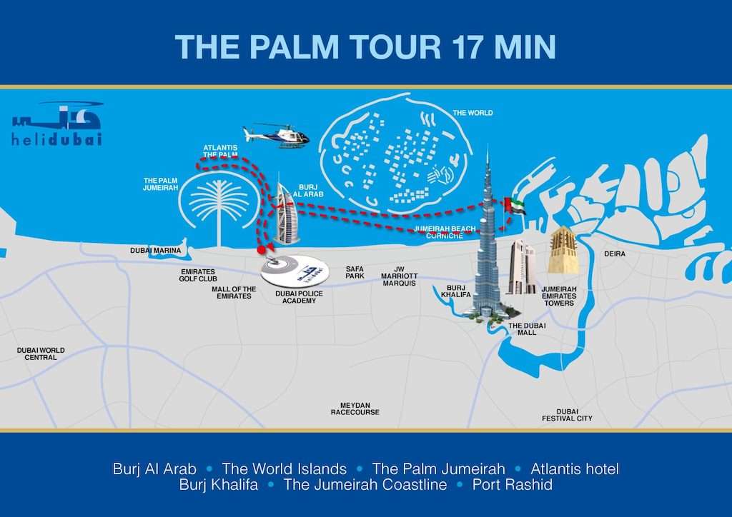 Giro di Dubai in elicottero the Palm, 17 minuti