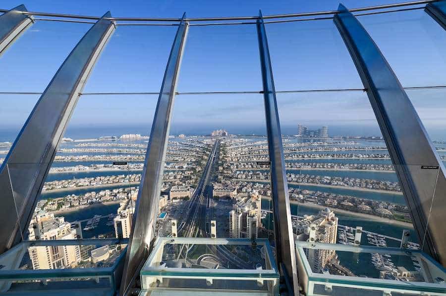 La magnifica vista dall'osservatorio del View at the Palm, Dubai
