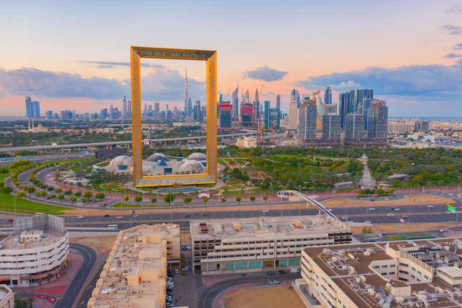 Il Dubai Frame offre delle viste spettacolari su Dubai