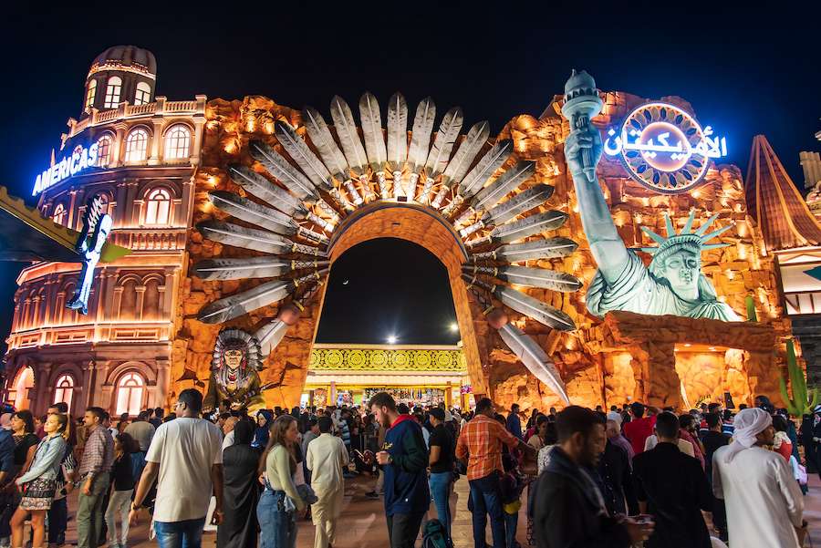 La zona americana del Global Village, Dubai