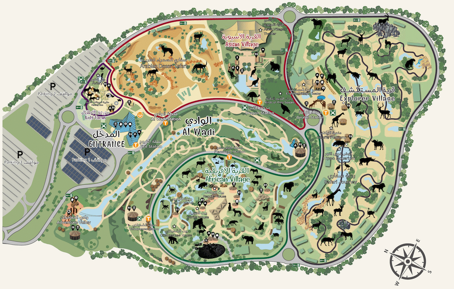 Mappa del Dubai Safari Park